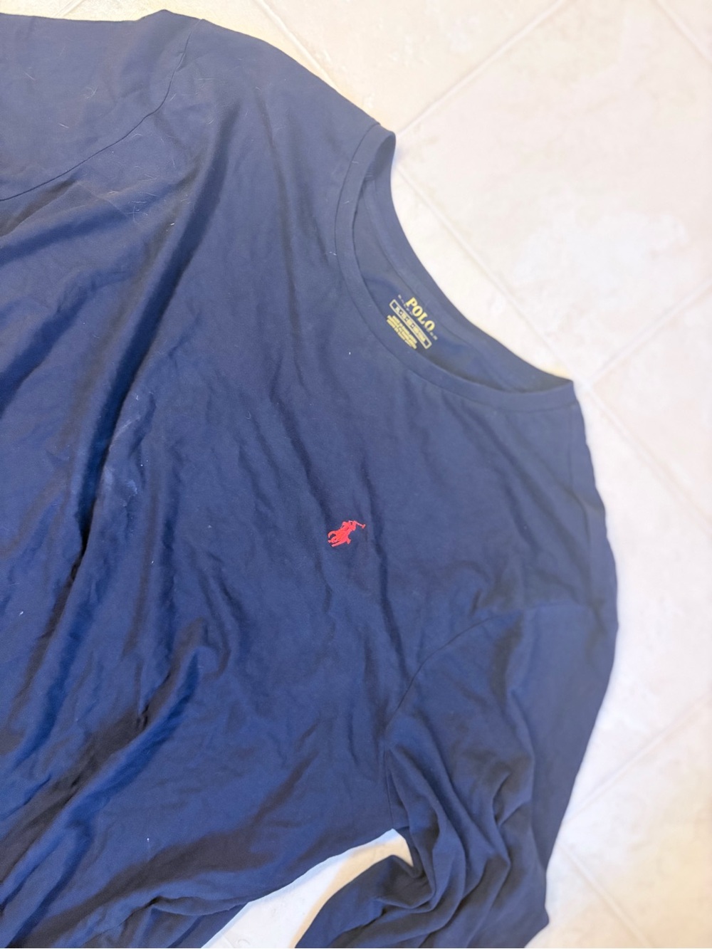 Polo by Ralph Lauren Navy Tee with Yellow Logo